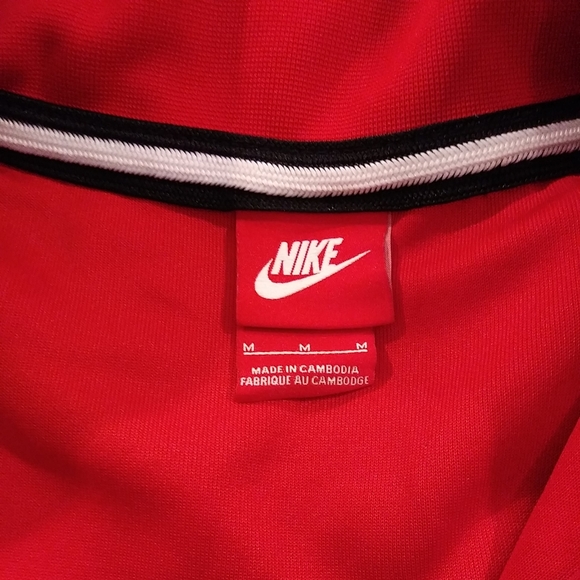 Nike Swoosh Men's médium Red White Collared Full Zip Workout Track Jacket - Picture 5 of 11